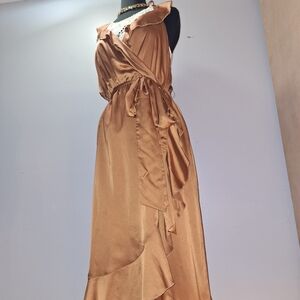 Show Me Your MuMu Asymmetrical Tan Dress